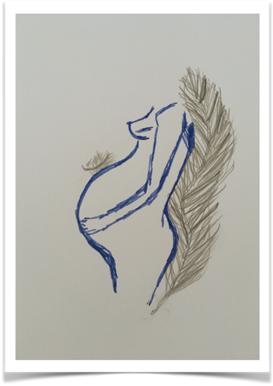 Zeichnung einer schwangeren Frau